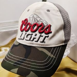 Coors Light Camo Trucker Hat Mesh Back Adjustable Cap